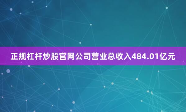 正规杠杆炒股官网公司营业总收入484.01亿元